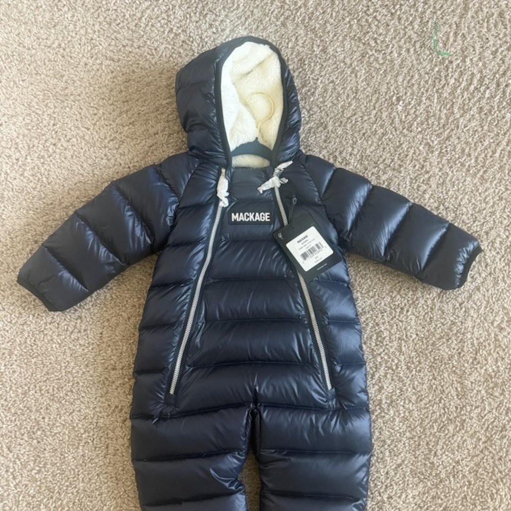 Mackage Dark Blue Hooded Puffer Snowsuit NWT